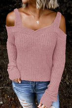 Load image into Gallery viewer, Long Sleeve Cold Shoulder Sweater