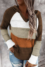 Load image into Gallery viewer, Color Striped Knitted Hoodie