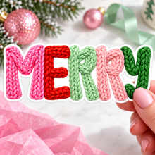 Load image into Gallery viewer, Merry Yarn Sticker | Cozy Christmas Sticker for Journals, Planners & Yarn Lovers