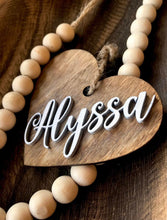 Load image into Gallery viewer, 4" Farmhouse Wood Valentine's Day Hearts with Custom Name