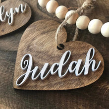 Load image into Gallery viewer, 4" Farmhouse Wood Valentine's Day Hearts with Custom Name