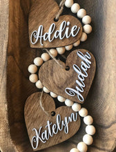 Load image into Gallery viewer, 4" Farmhouse Wood Valentine's Day Hearts with Custom Name