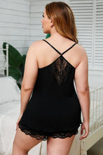 Load image into Gallery viewer, Lace Trim Plus Size Pajamas Set