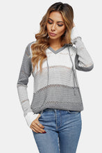 Load image into Gallery viewer, Color Striped Knitted Hoodie