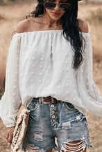 Load image into Gallery viewer, Off Shoulder Embroidered Polka Dot Top