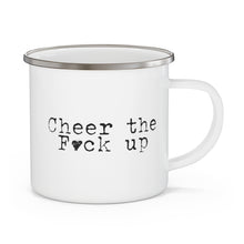 Load image into Gallery viewer, Cheer the F Up Enamel Campfire Mug