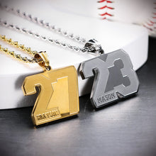 Load image into Gallery viewer, Personalized Men's Sports Stainless Steel Necklace | Name Pendants | Number Jewelry