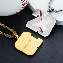 Load image into Gallery viewer, Personalized Men's Sports Stainless Steel Necklace | Name Pendants | Number Jewelry