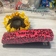 Load image into Gallery viewer, Glitter Animal Print Stapler | Personalized Stapler | Personalized Stapler and Pen Set