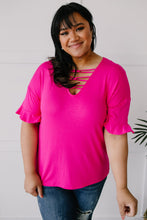 Load image into Gallery viewer, Crossing Wires Top in Fuchsia