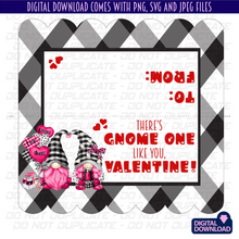 Load image into Gallery viewer, There's Gnome One Like You! Valentine Treat Bag Topper Printable Digital Download | SVG Print and Cut File