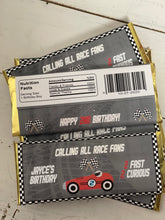 Load image into Gallery viewer, 2 Fast 2 Curious Candy Bar Wrappers or Completed Candy Bars | Party Favors