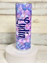 Load image into Gallery viewer, Pink and Purple Glamorous Mermaid 20 Ounce Tumbler | Personalized