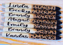Load image into Gallery viewer, Animal Print Personalized Glitter Pen | Personalized Desk Set | Glitter Ink Joy Pens