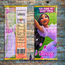 Load image into Gallery viewer, Encanto Valentines Day Candy Bar Wrappers and Encanto Valentines Day Completed Candy Bars