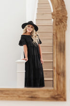 Load image into Gallery viewer, Olivia Tiered Maxi Dress in Black