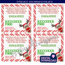 Load image into Gallery viewer, Magical Reindeer Food Christmas Treat Bag Topper Printable Digital Download with Recipe