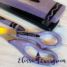Load image into Gallery viewer, Glittered Crayon Pencil Scissors | Personalized