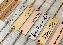 Load image into Gallery viewer, Personalized Bar Necklace