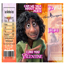 Load image into Gallery viewer, Encanto Valentines Day Candy Bar Wrappers and Encanto Valentines Day Completed Candy Bars