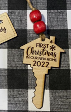 Load image into Gallery viewer, New Home Key Ornament | Personalized KEY Ornament | Home Key Ornament | New Home Ornament | Personalized New Home  Ornament