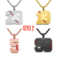 Load image into Gallery viewer, Personalized Men's Sports Stainless Steel Necklace | Name Pendants | Number Jewelry