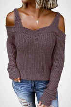 Load image into Gallery viewer, Long Sleeve Cold Shoulder Sweater