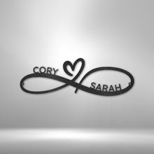Load image into Gallery viewer, Couples Infinity Monogram Steel Sign | Personalized