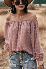 Load image into Gallery viewer, Off Shoulder Embroidered Polka Dot Top
