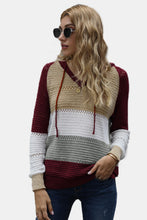 Load image into Gallery viewer, Color Striped Knitted Hoodie