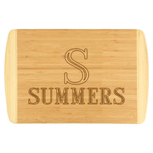 Load image into Gallery viewer, Single Initial Name Two-Tone Cutting Board | Personalized