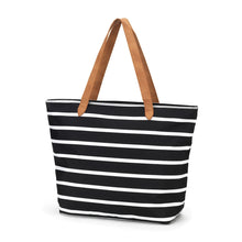 Load image into Gallery viewer, Black Stripe Tote | Monogrammed Tote Bag | Personalized