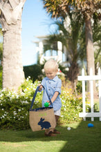 Load image into Gallery viewer, Navy Burlap Bunny Bucket