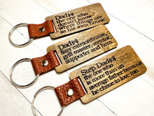 Load image into Gallery viewer, Premium Wood and Leather Keychain | Perfect Father&#39;s Day Gift | Personalized
