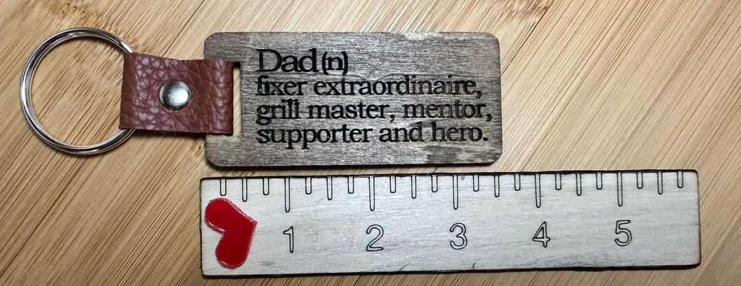 Premium Wood and Leather Keychain | Perfect Father's Day Gift | Personalized