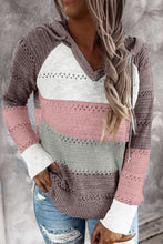 Load image into Gallery viewer, Color Striped Knitted Hoodie
