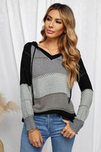 Load image into Gallery viewer, Color Striped Knitted Hoodie

