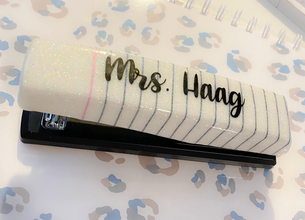Sparkle and Staple in Style! Glittered Notebook Paper Stapler, Personalized, Back-to-School Gift for Teachers
