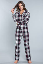 Load image into Gallery viewer, BeWicked Saige 2 Piece Flannel Pajama Set - White Plaid
