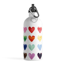 Load image into Gallery viewer, All You Need is Love Stainless Steel Water Bottle with Water Color Hearts
