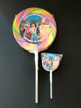 Load image into Gallery viewer, Under the Big Top Circus Carnival Inspired Swirl Pop Party Favors | 1.5&quot; or 4&quot; Swirl Pops | Personalized
