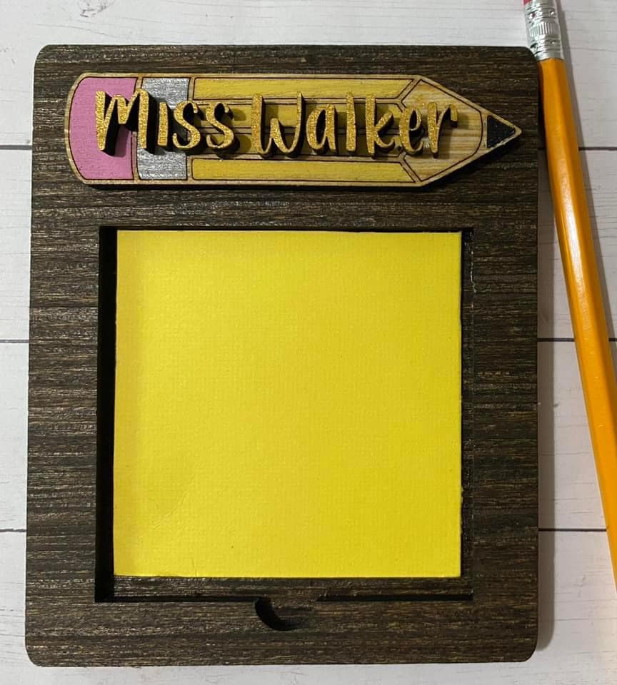 Personalized Post It Note Holder | Teacher Gift | Desk Set | Teacher Sticky Note Holder