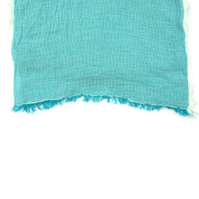 Load image into Gallery viewer, Turkish Cotton Blend Fringed Hobo Scarf - Aqua
