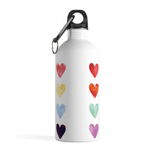 Load image into Gallery viewer, All You Need is Love Stainless Steel Water Bottle with Water Color Hearts
