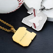 Load image into Gallery viewer, Personalized Men&#39;s Sports Stainless Steel Necklace | Name Pendants | Number Jewelry
