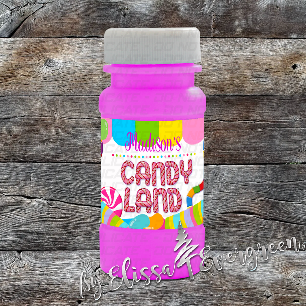 Custom Candyland Bubble Bottles | Personalized