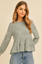 Load image into Gallery viewer, Ditsy Floral Crinkle Gauze Tiered Long Sleeve Top
