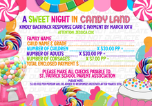 Load image into Gallery viewer, Candyland Themed Response Card or Save the Date | Personalized | Invitation Sets | Digital Download | Printed Invitation
