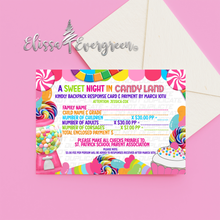 Load image into Gallery viewer, Candyland Themed Response Card or Save the Date | Personalized | Invitation Sets | Digital Download | Printed Invitation
