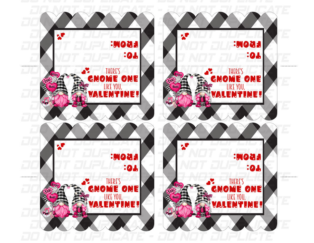 There's Gnome One Like You! Valentine Treat Bag Topper Printable Digital Download | SVG Print and Cut File
